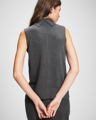 Premier Knit Sweater Turtleneck Sleeveless Top click to view larger image.