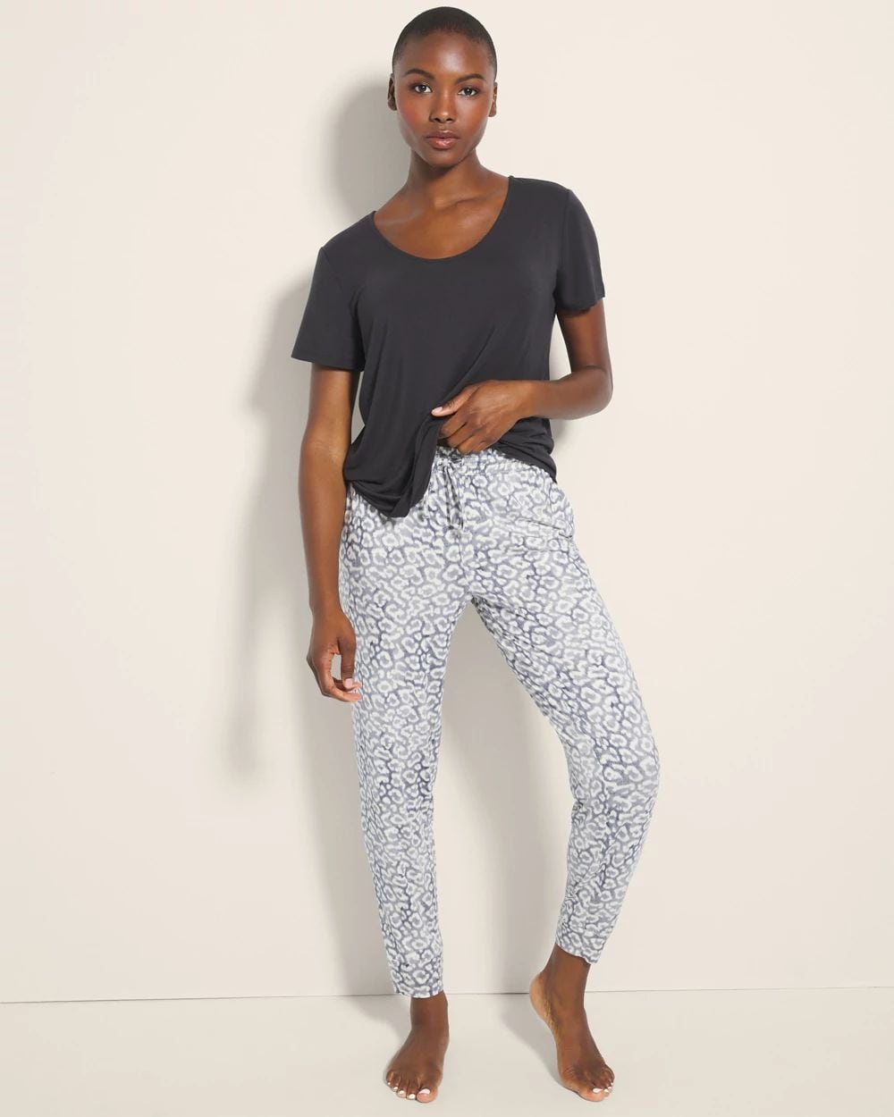 Cool Nights Short-Sleeve Banded Bottom Pajama Set