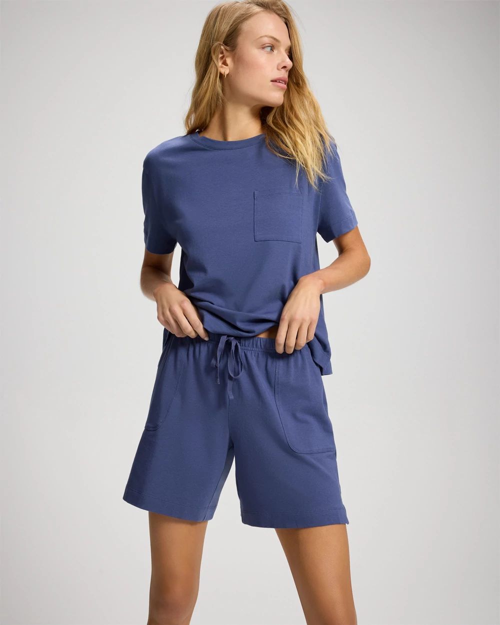 Relaxed Long Pajama Shorts