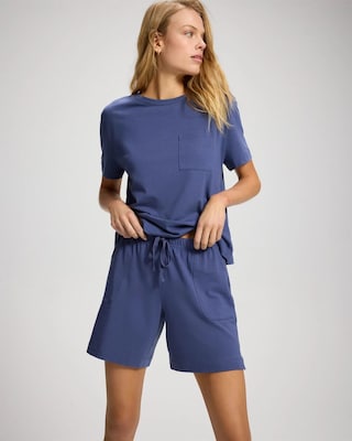 Relaxed Long Pajama Shorts