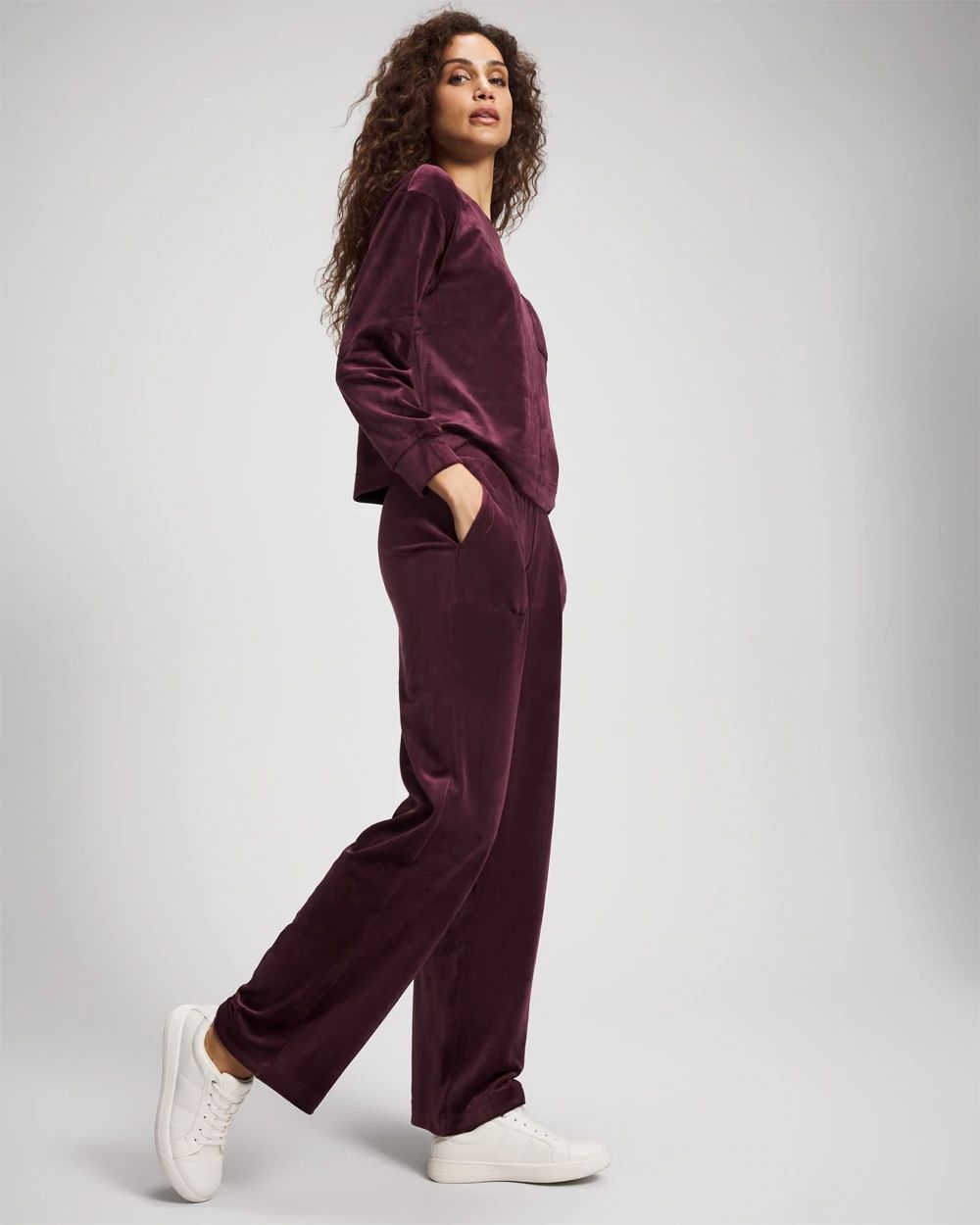 Velour Straight Leg Pants