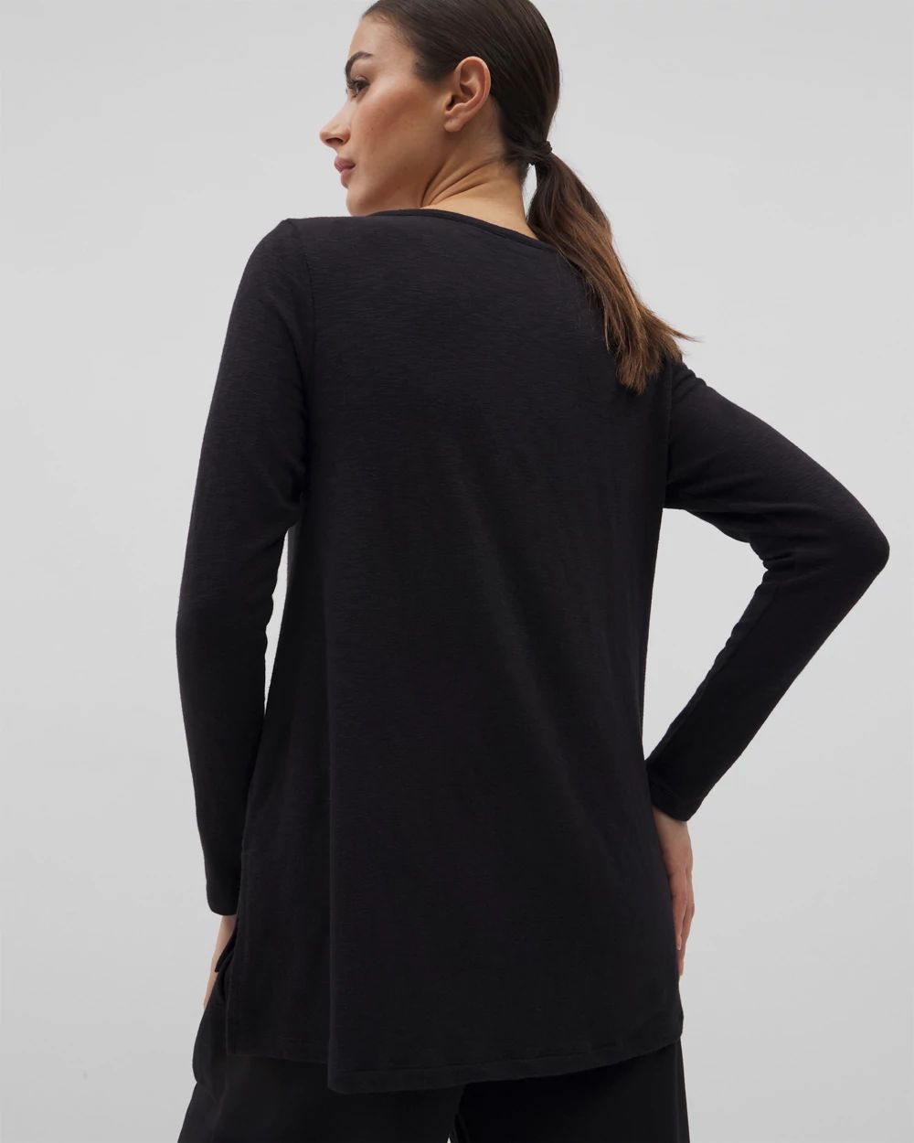 Cotton Slub Long-Sleeve Top