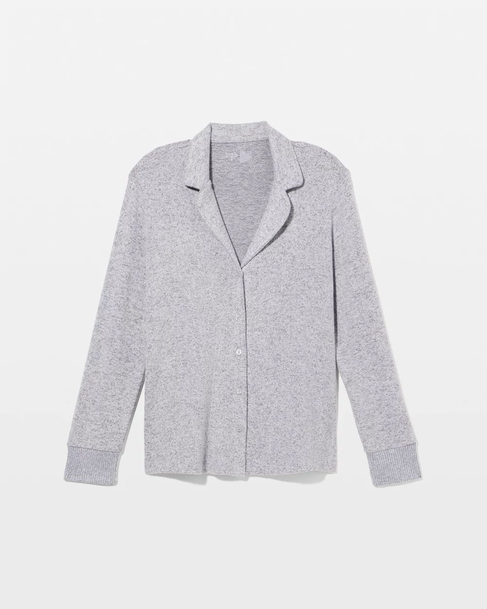 Relaxed Long-Sleeve Notch Collar Pajama Top click to view larger image.