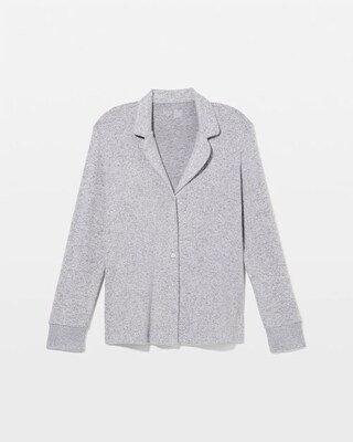 Relaxed Long-Sleeve Notch Collar Pajama Top click to view larger image.