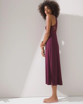 Lace Trim Midi Gown