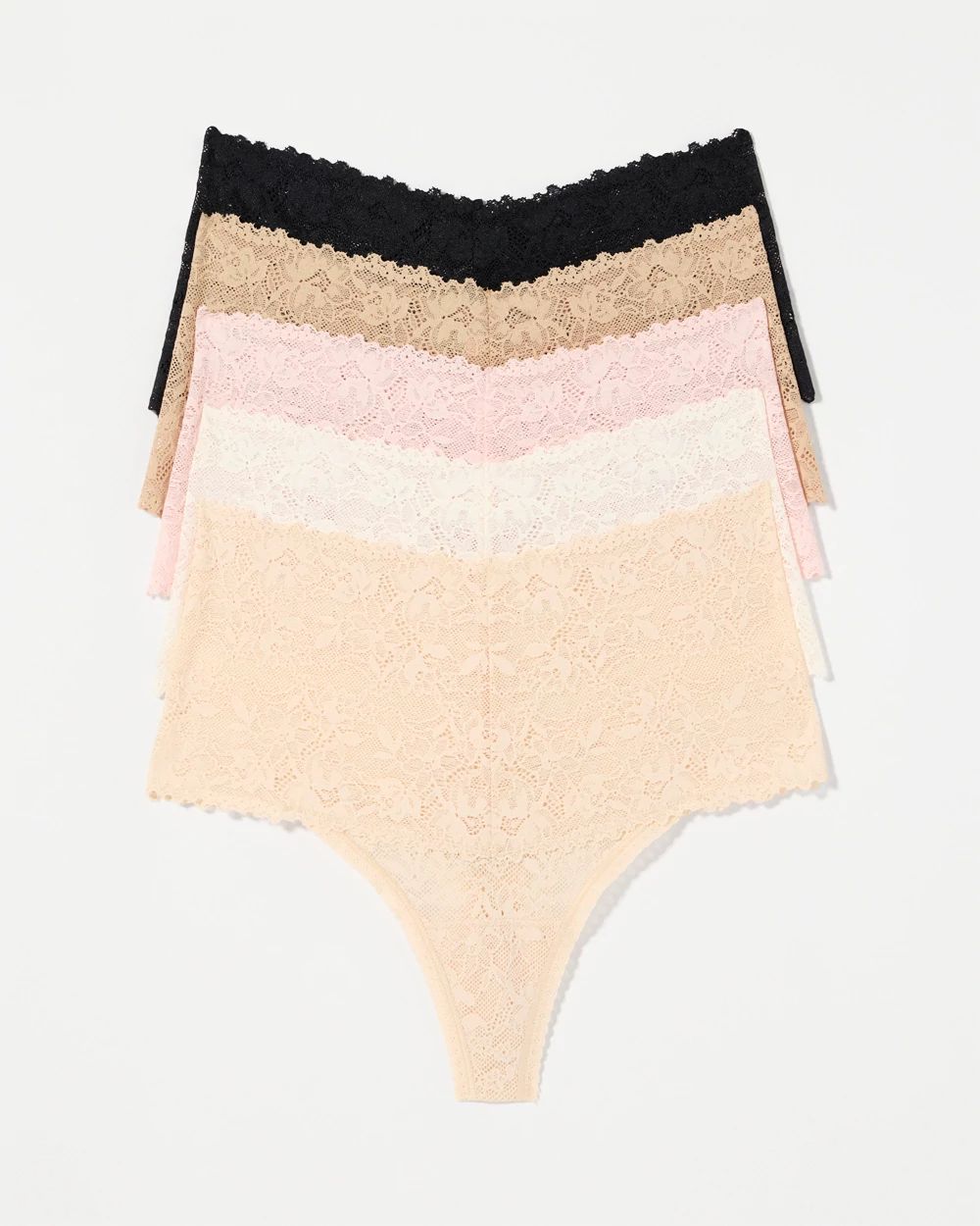 Perfect Lace High-Waist Thong Panty 5-Pack