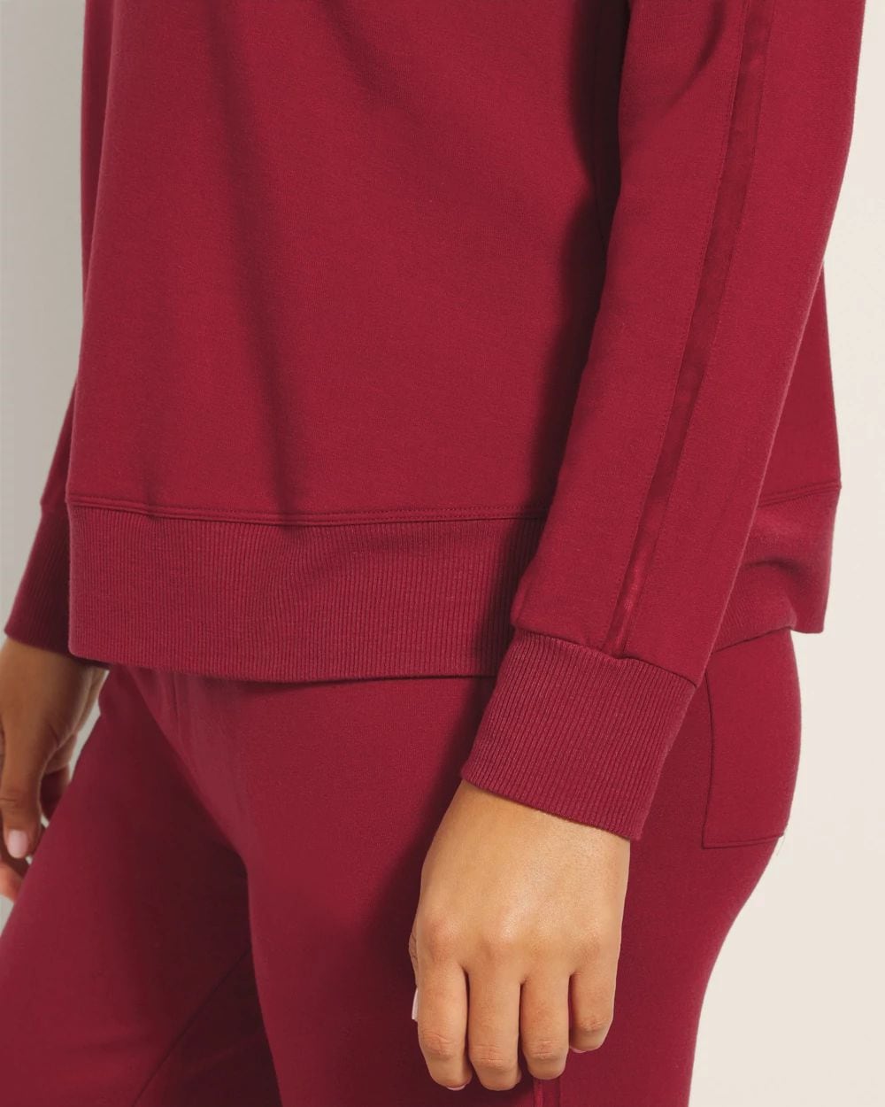 Ultra Soft Fleece Velour Trim Crewneck