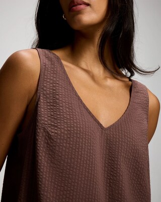 Textured Stripe Relaxed Tank click to view larger image.