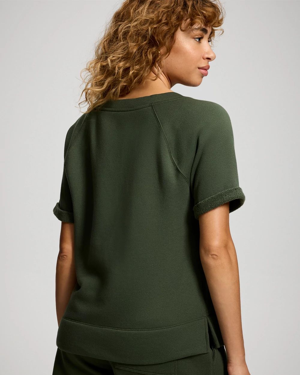 Cotton Terry Relaxed Short Sleeve Sweatshirt