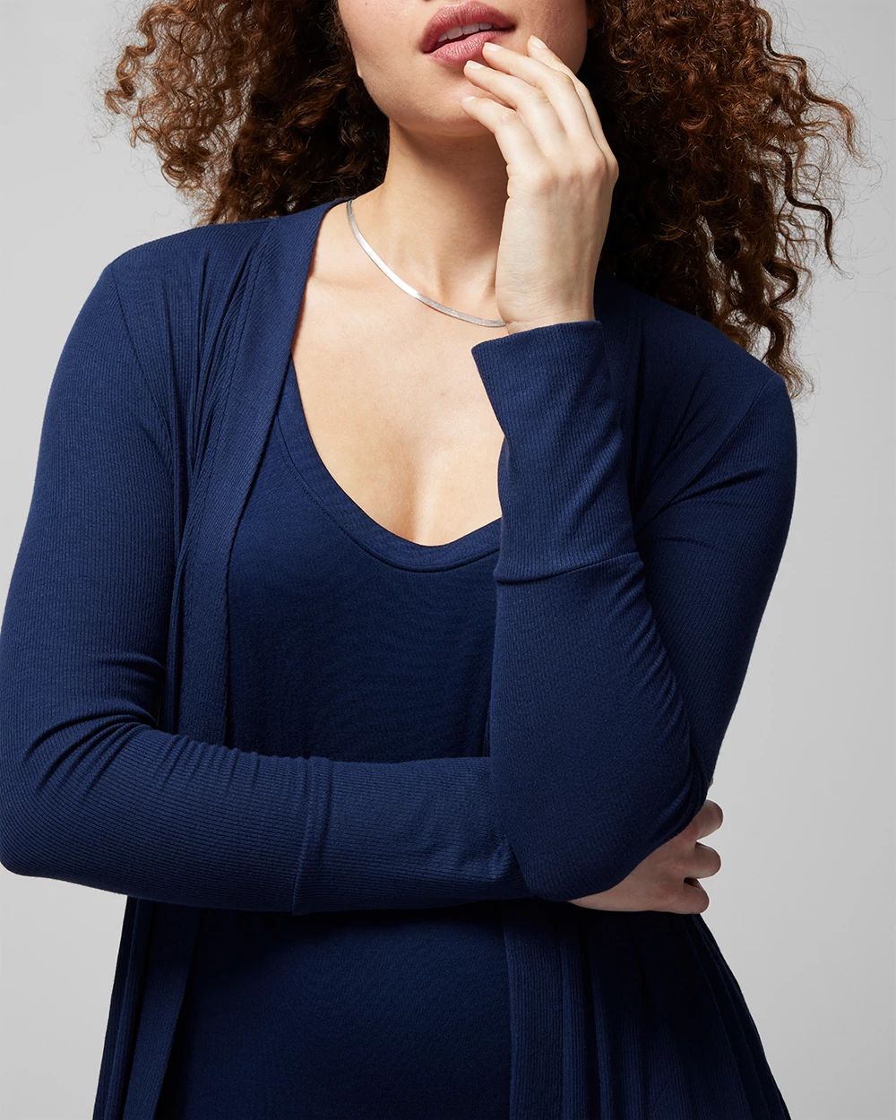 Cool Nights + Days Long Ribbed Pajama Cardigan
