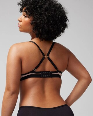 Plunge Unlined Bra with Linework Embroidery