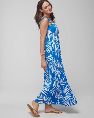 Smocked Flutter Sleeve Maxi Bra Dress
