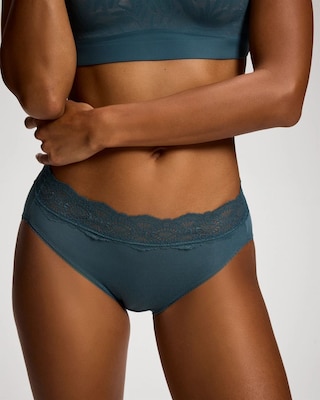High-Leg Brief Panty with Crochet Lace