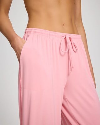 Solid Piped Crop Pajama Pant click to view larger image.