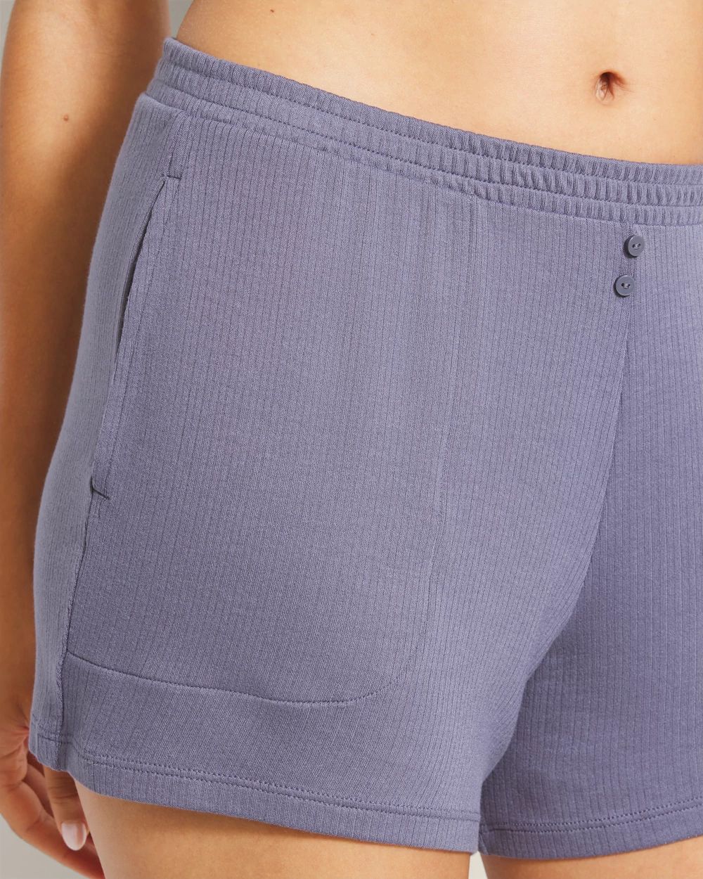 Lightweight Rib Knit Pajama Shorts