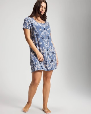 Short Sleeve Scoop Neck Sleepshirt click to view larger image.
