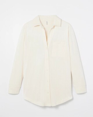 bed Long-Sleeve Notch Collar Pajama Top