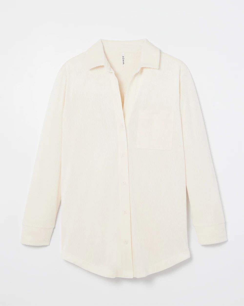 bed Long-Sleeve Notch Collar Pajama Top