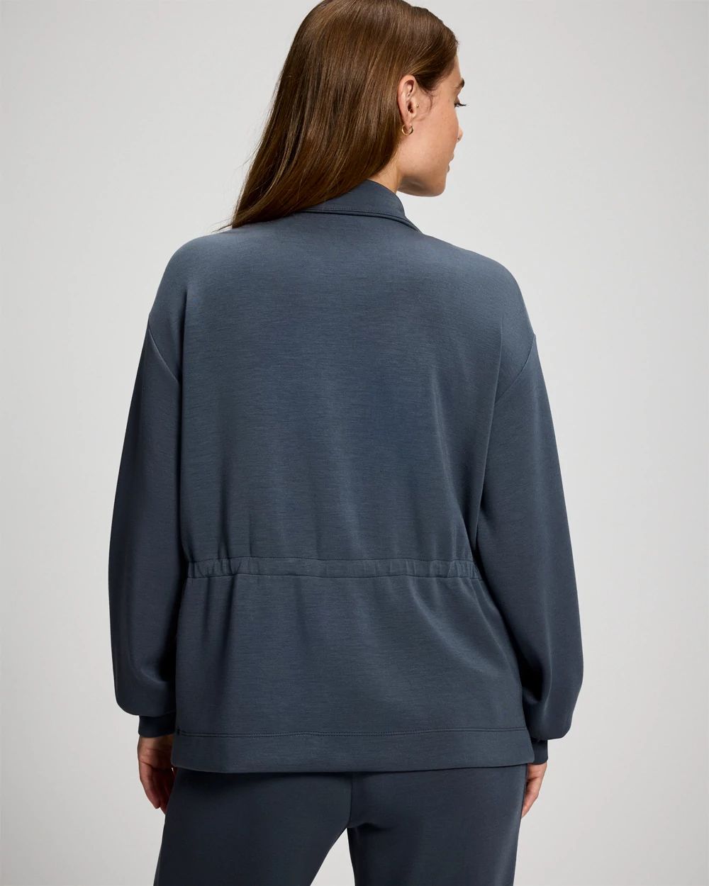 Modern Modal Funnel Neck Cinch Jacket click to view larger image.
