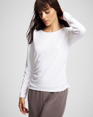 Ruched Long Sleeve Pajama Tee