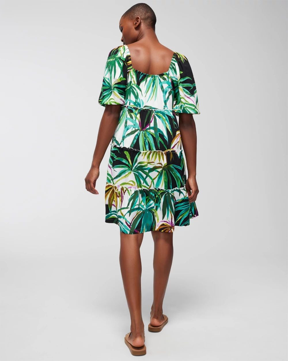 Woven Tiered Short Bra Dress