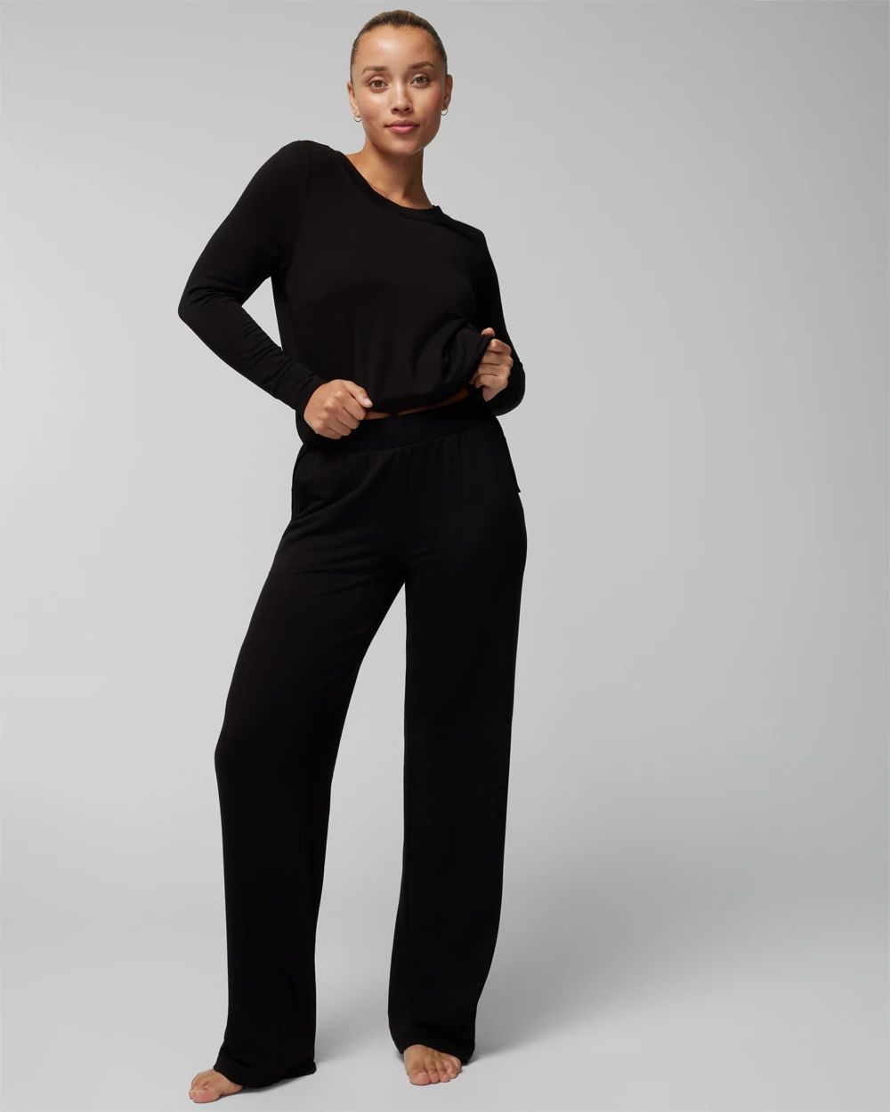Fleece Straight-Leg Pants