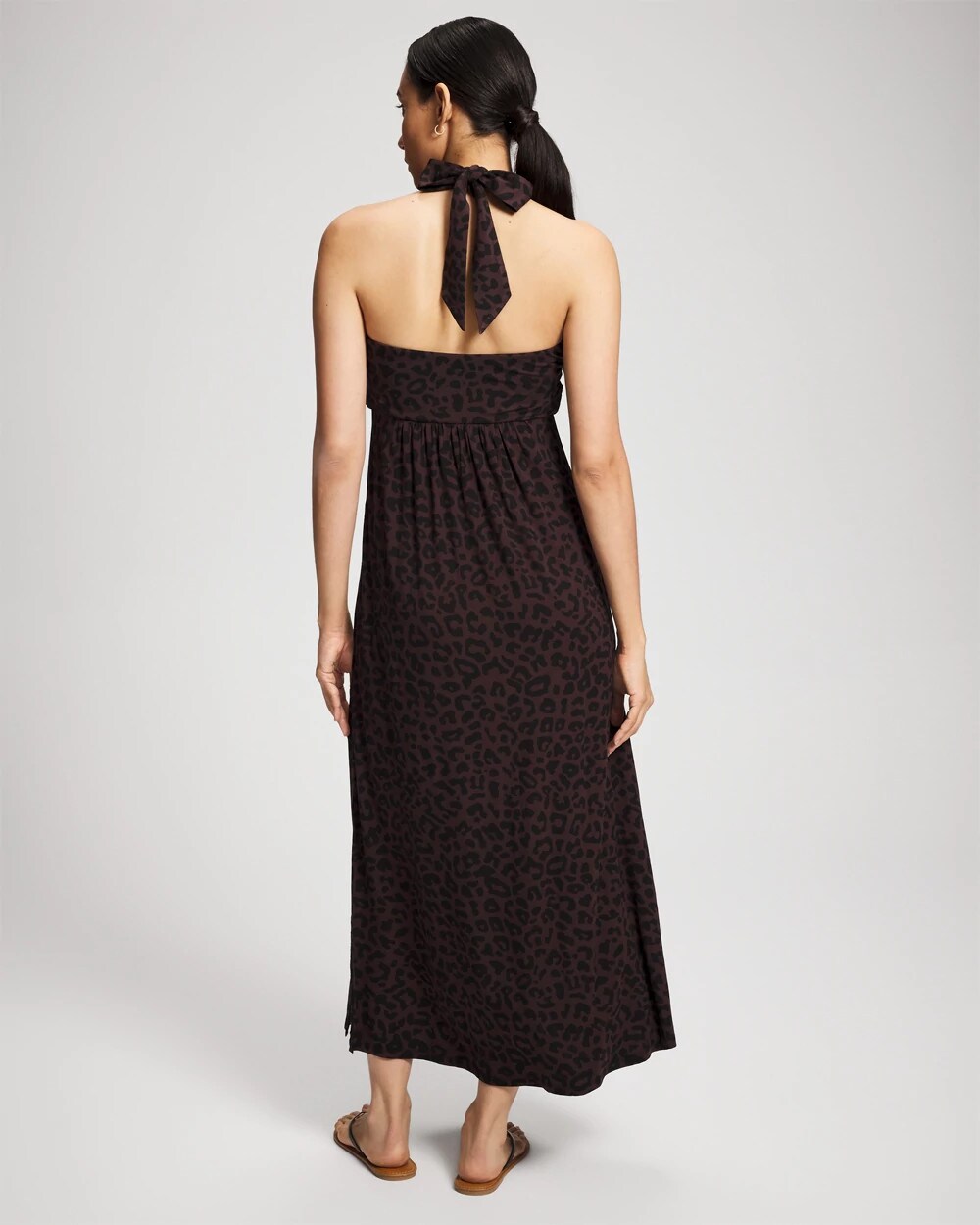 Twist-Front Halter Maxi Bra Dress