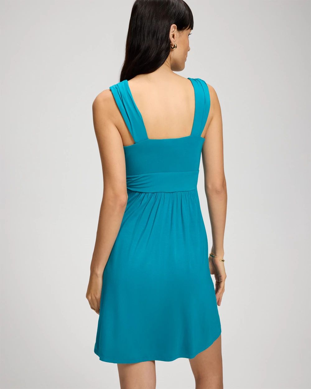 Soft Jersey Shirred Bodice Short Bra Dress