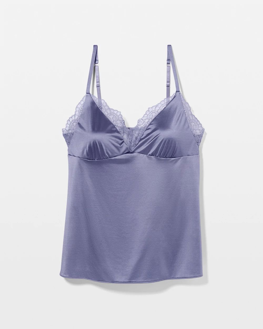 Stretch Luster Knit Lace-Trim Pajama Cami