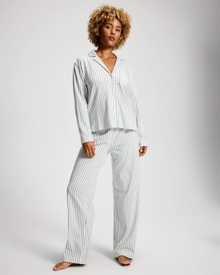 Long-Sleeve Notch Collar Pajama Top click to view larger image.