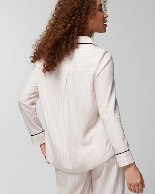 Long-Sleeve Notch Collar Pajama Top