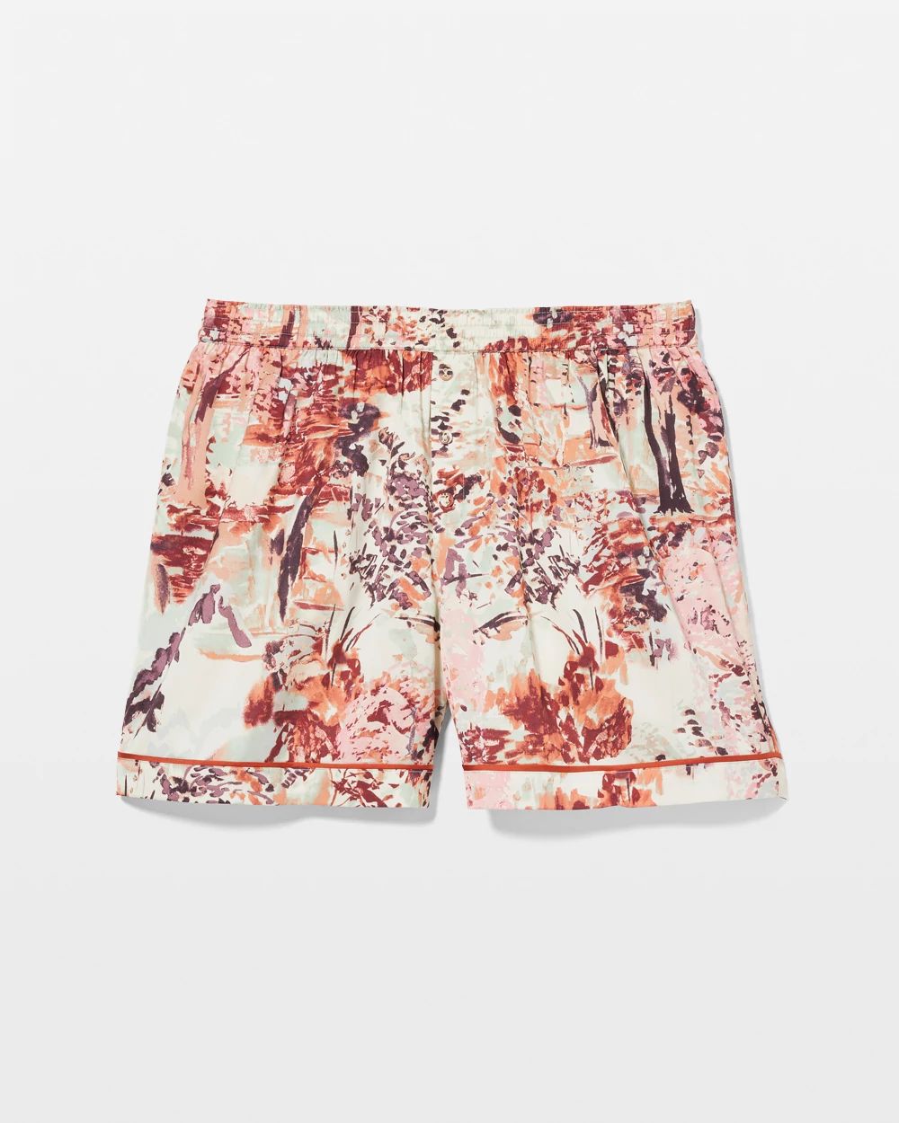 Satin Piped Pajama Shorts