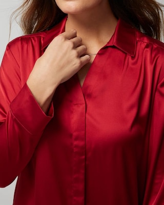 Long-Sleeve Collar Pajama Top