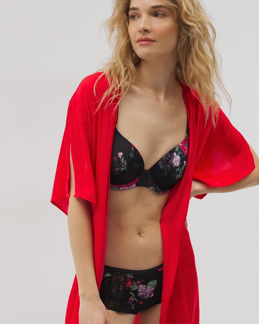 Crinkle Satin Short Robe
