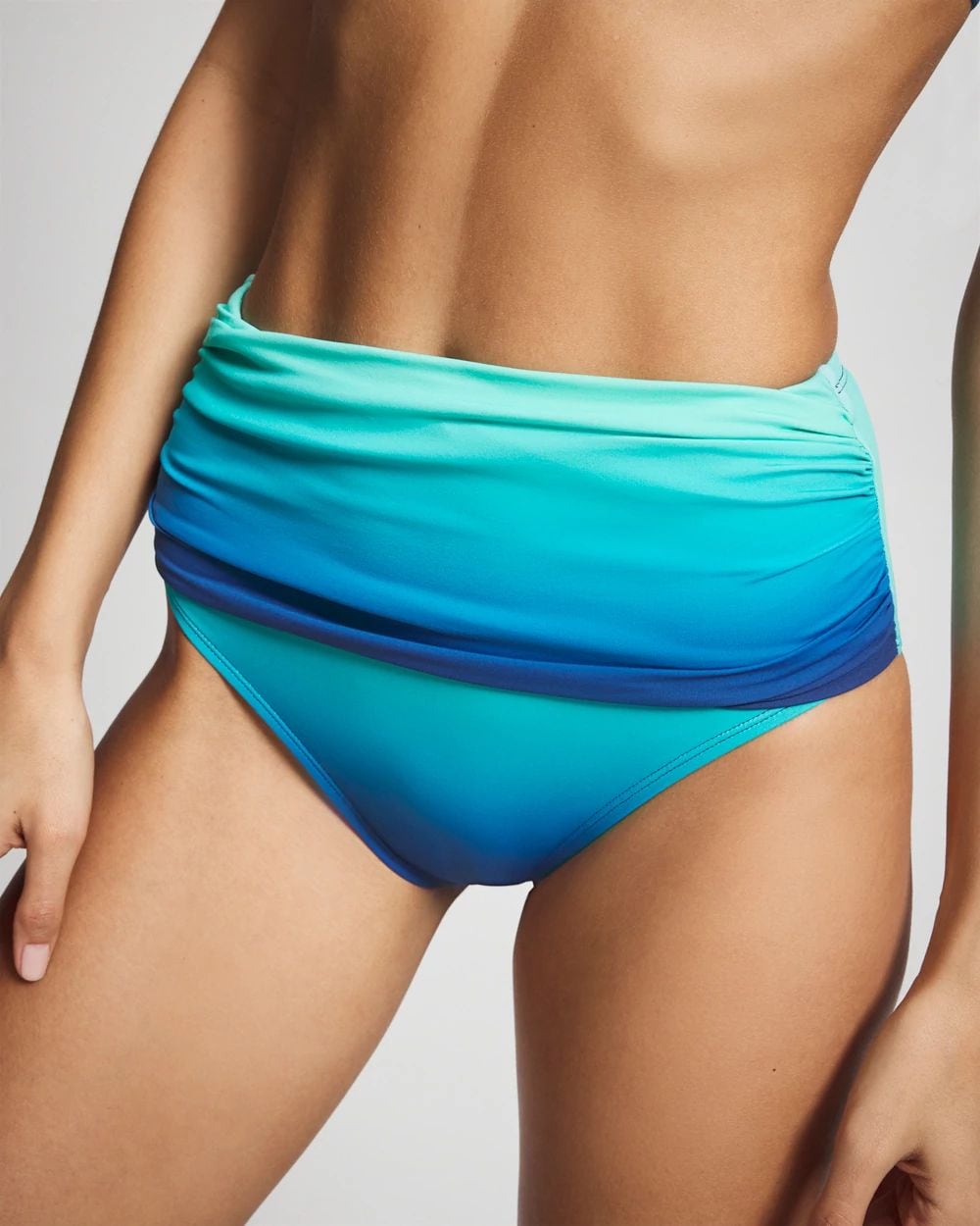 Bleu Rod Beattie Desert Mirage Shirred High-Waist Swim Bottom