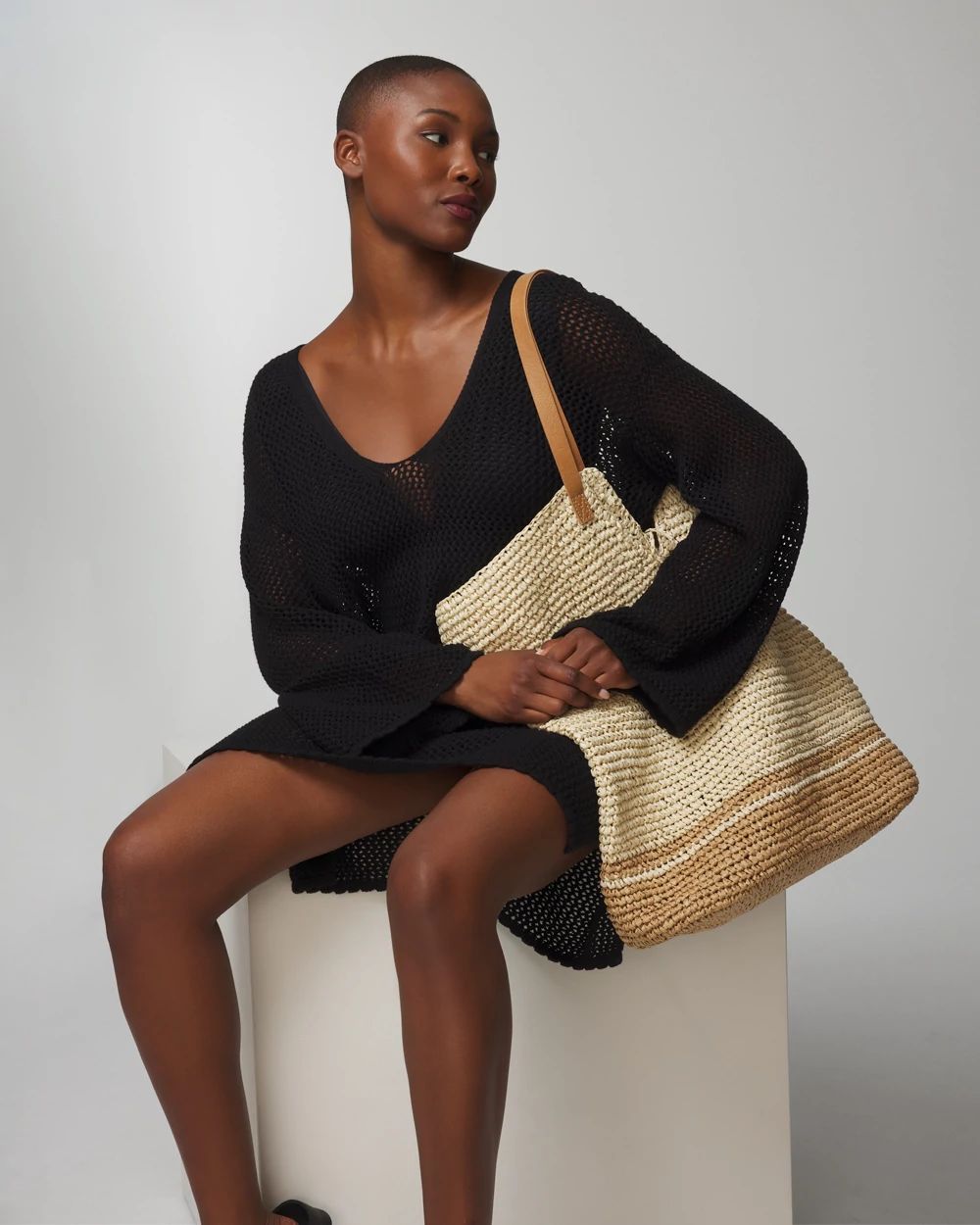 Soma Swim Cotton Crochet-Style Shift Cover-Up