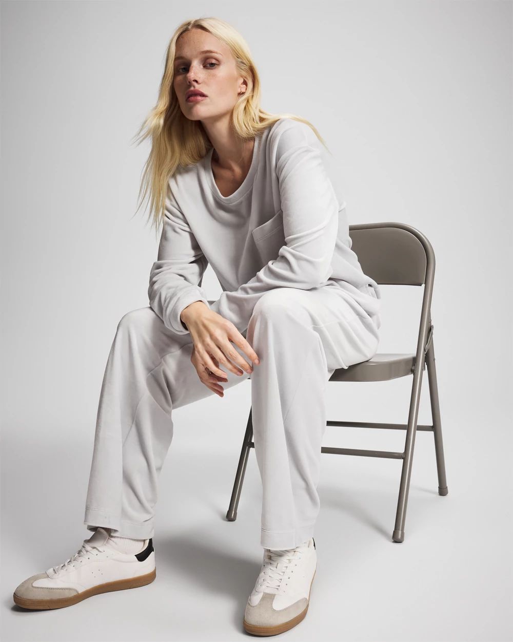 Velour Straight Leg Pants