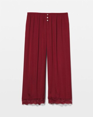 Lace Trim Crop Pajama Pant click to view larger image.