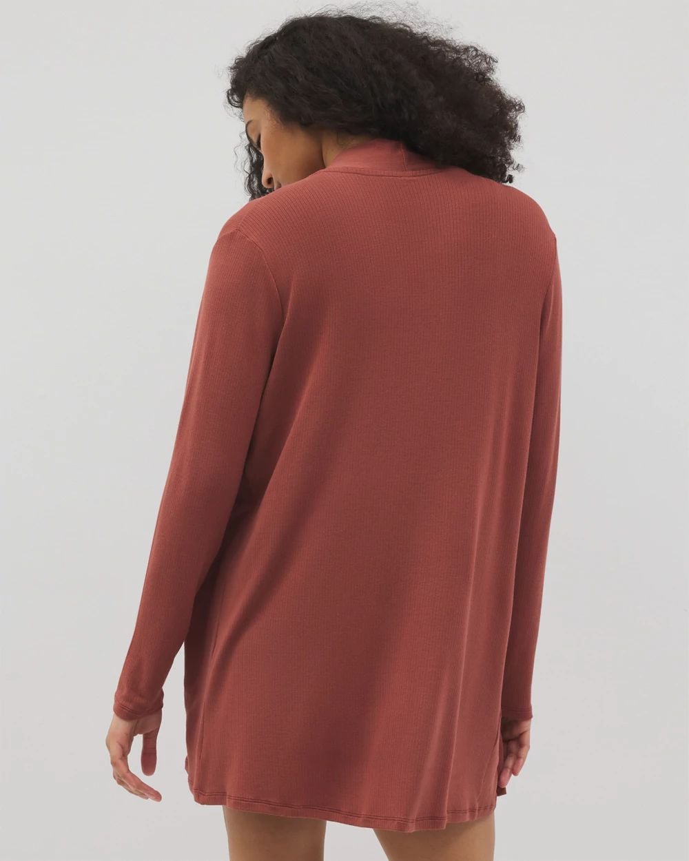 Lightweight Rib Knit Long Sleeve Wrap