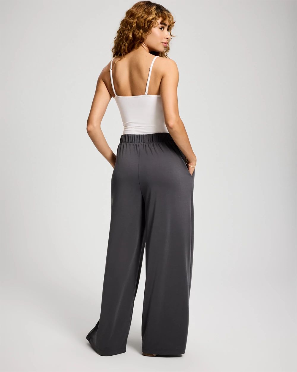 Modern Modal Wide Leg Pants click to view larger image.