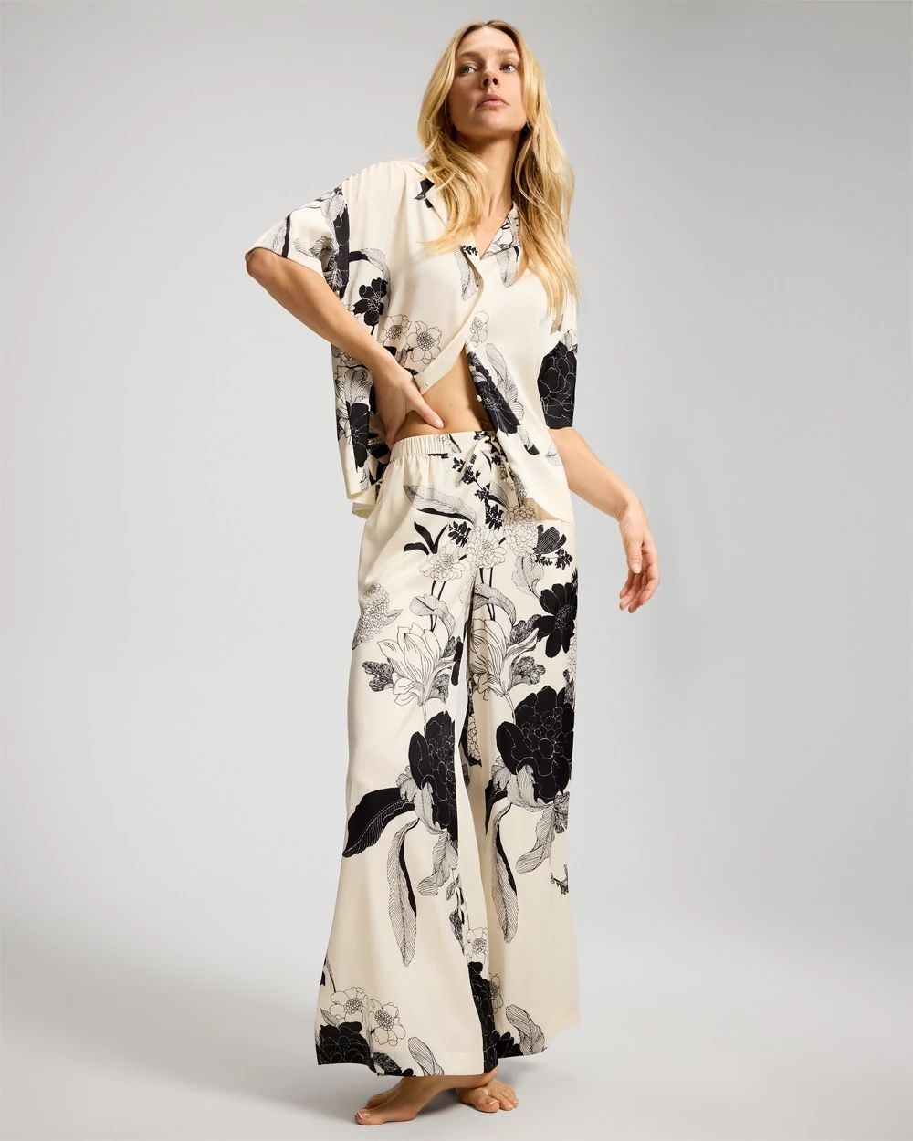 Satin Side Slit Pajama Pants