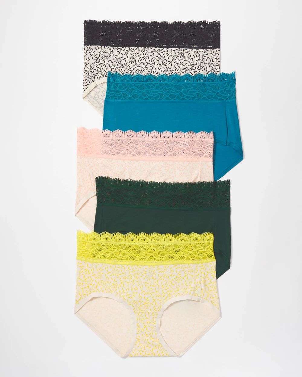 Embraceable Brief Panty with Super Soft Enchanting Lace 5 Pack
