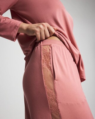 Lace Relaxed Wide Leg Pajama Pant click to view larger image.