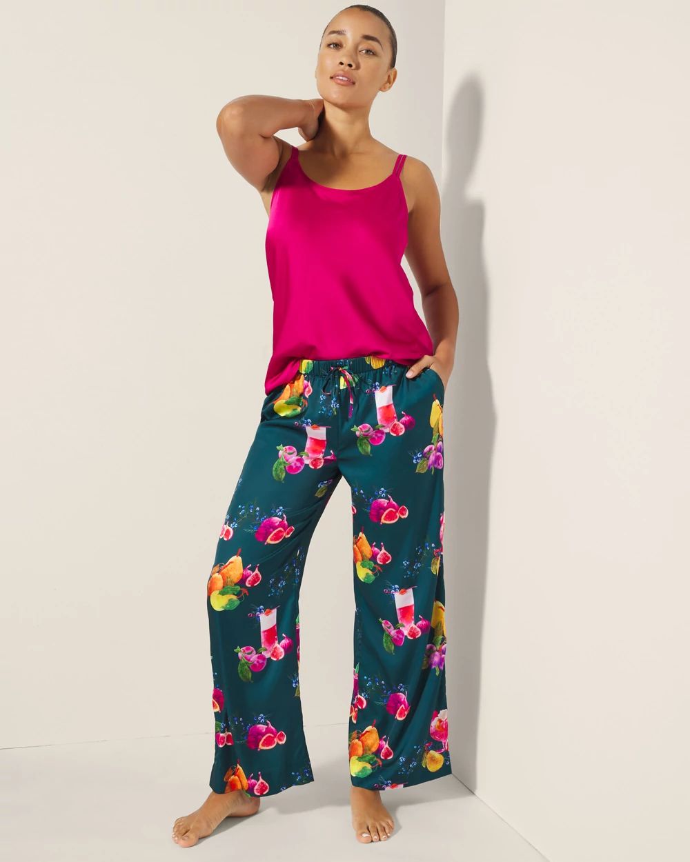 Satin Piped Pajama Pant