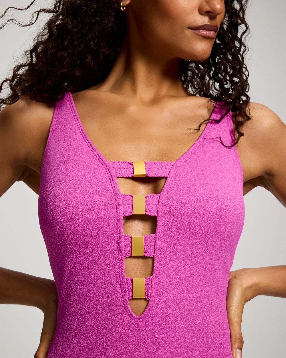 Bleu Rod Beattie Crepe of the Crop One-Piece Swimsuit