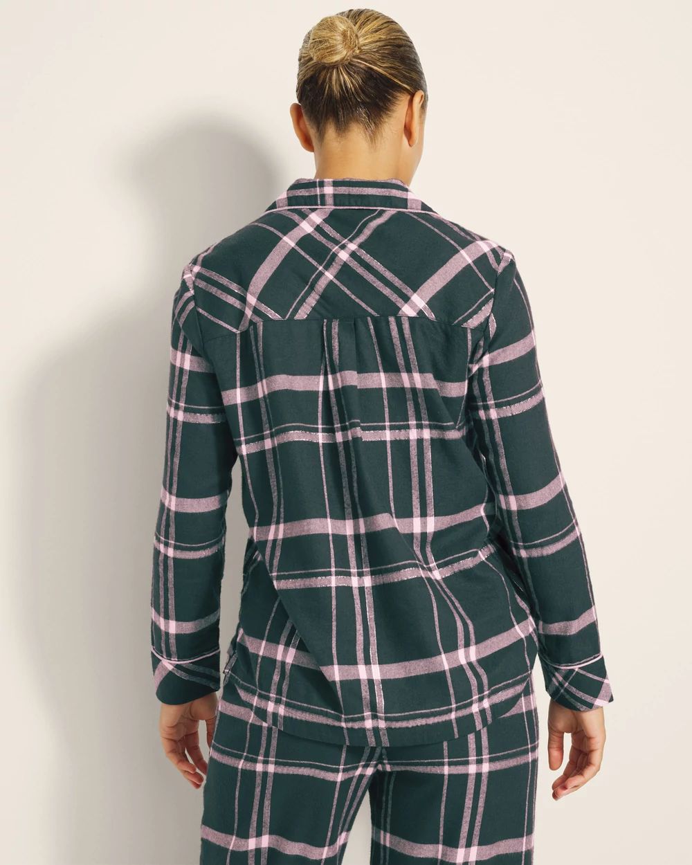 Super Soft Long-Sleeve Notch Collar Pajama Top click to view larger image.
