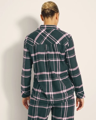 Super Soft Long-Sleeve Notch Collar Pajama Top click to view larger image.