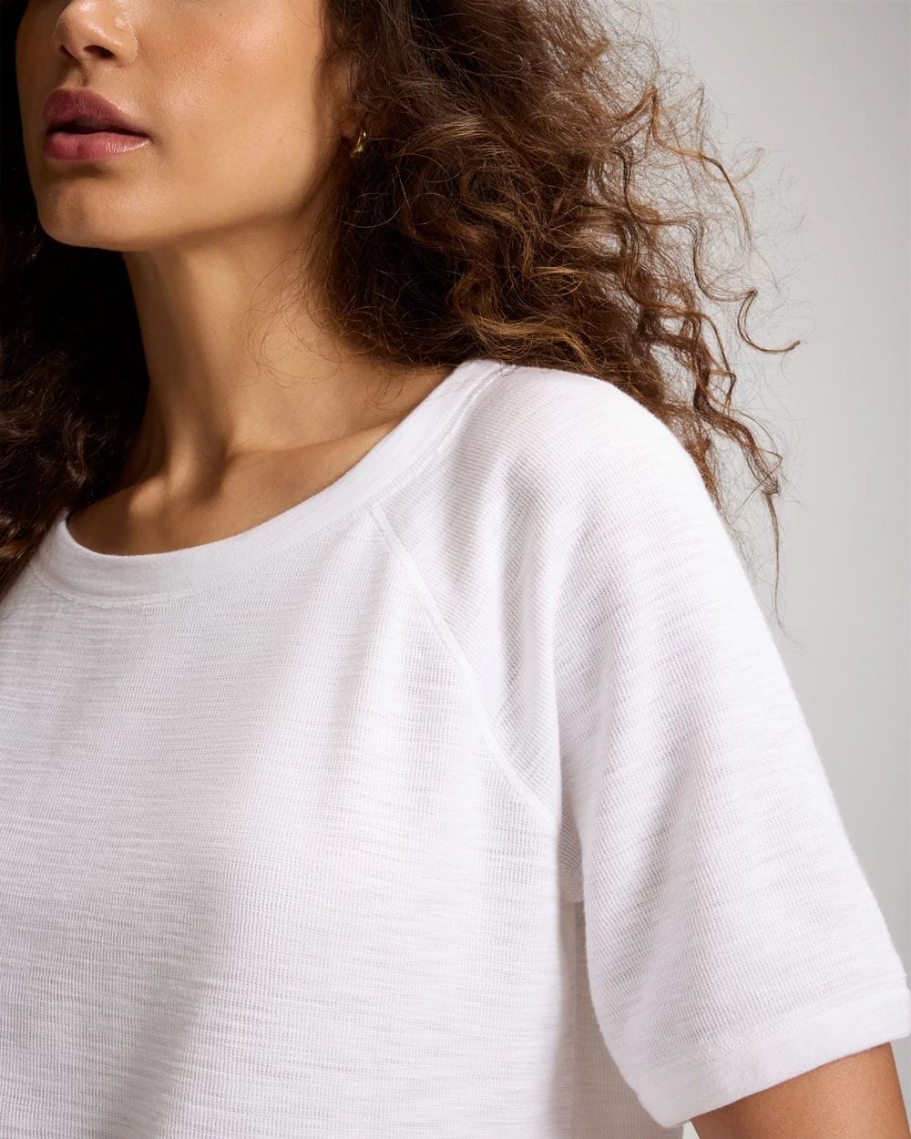 Slub French Terry Relaxed Dolman Sleeve Top click to view larger image.