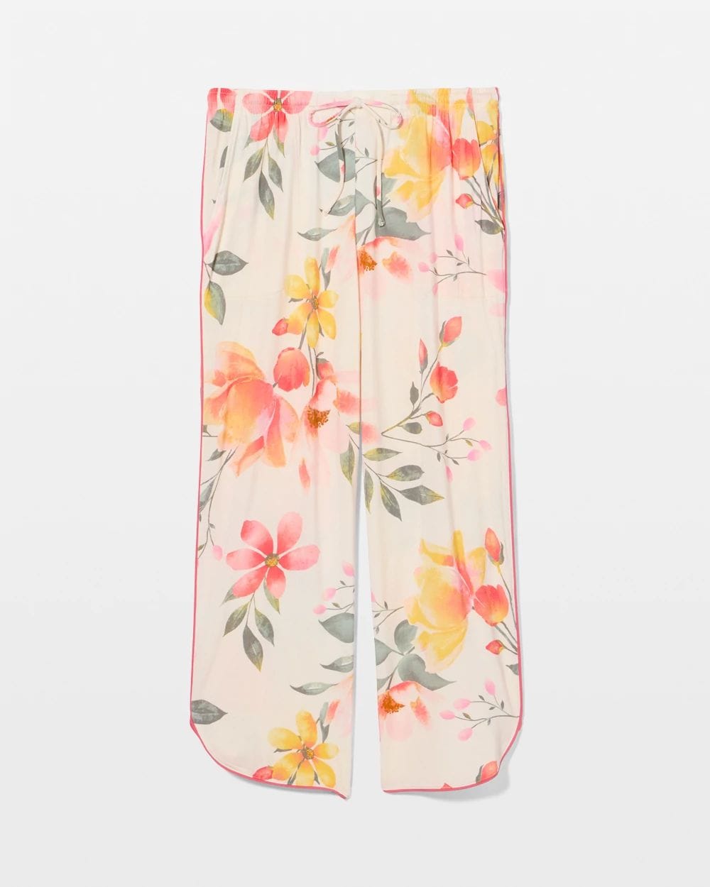 Piped Crop Pajama Pants click to view larger image.