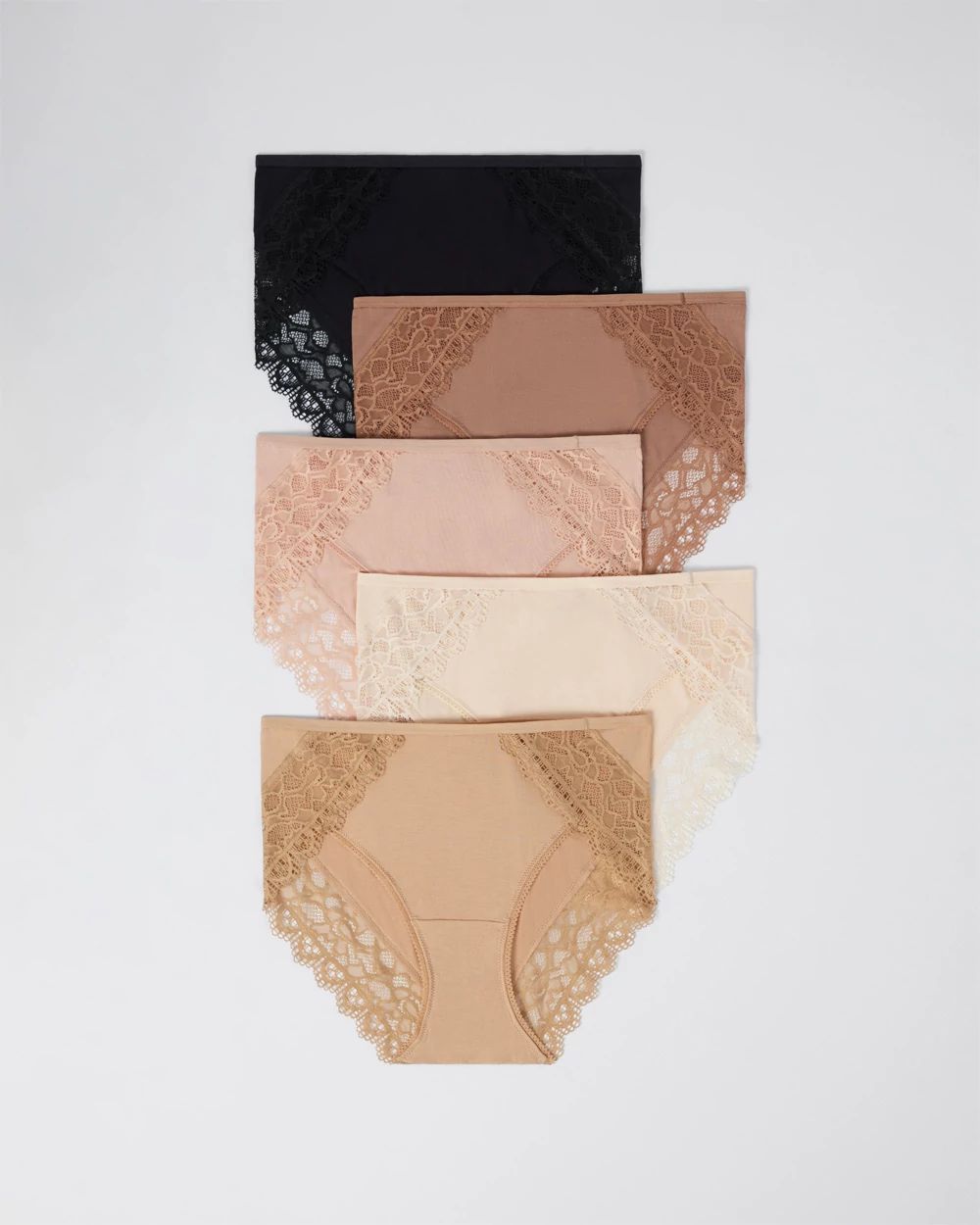 Embraceable High-Leg Panty with Enchanting Lace 5 Pack